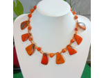 Collier Solange orange en ivoire végétal