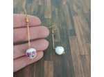Boucles d'oreille perle porcelaine rose