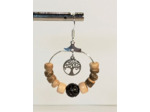B.O. arbre de vie argenté/perles de bois et de coco