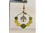 B.O. arbre de vie doré/agate verte
