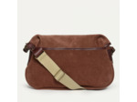 Bleu de Chauffe Sac Musette S Cuir Velours Marron Rubis