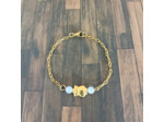 Bracelet enfant hibou/quartz rose/doré