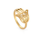 Bague main de Fatma en acier inoxydable doré