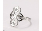 Bague en acier inoxydable trèfle à quatre feuilles argenté