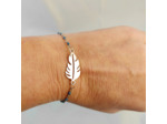 Bracelet plume bleu/argenté