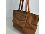 Farfouillette Velours Sac Shopping Avec Pochette En Velours Camel
