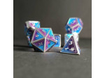 SET DE DÉS DRAGON Chrome bleu violet