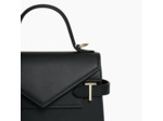 Le Tanneur Emilie Petit sac à main double rabat cuir Noir