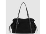 Lancaster Velvet Emma Grand Sac Porté Epaule 518-097 Aspect Suédine Noir