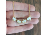 Collier avec pendentif magnétique trèfle à quatre feuilles doré