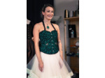 Corset en velours vert