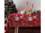 Tissu Xmas Poplin Poinsettia Placed
