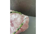 Bracelet perles facetées Jade verte néphrite et croix