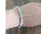 Bracelet Aigue marine/Quartz rose/Hématite