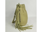 Mila Louise Milea C1 Sac Seau Frangé Cuir Grainé Oyster