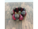 Bracelet Kim bordeau-gris en ivoire végétal