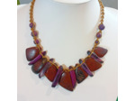 Collier Pervenche pourpre-violet en ivoire végétal