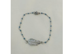Bracelet plume bleu/argenté