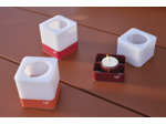 Lot de 3 photophores CUUB H8 - Piment/Capucine/Rose praline
