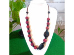Collier Nadine rose-marron en ivoire végétal