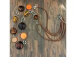 Collier long en perles de Murano tons marron