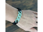 Bracelet gros maillon noir/vert 19mm