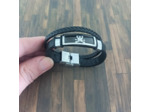 Bracelet cuir 2 lanières tête de mort