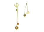 Boucles d'oreilles asymétriques oiseau et Murano – Salvia