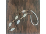 Collier nacre marron/blanc