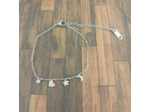 Bracelet carte "Je t'aime" chaîne et breloques en acier inox