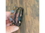 Bracelet homme 2 lanières cuir et perles arbre