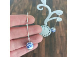 Boucles d'oreilles acier inoxydable bleu
