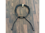 Bracelet homme acier noir et doré