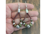 Boucles d'oreilles cuir et pierres naturelles 2