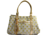 Mila Louise Colette DB Sac Shopping Toile Pois Jaune
