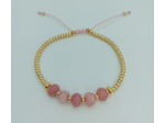 Bracelet rhodochrosite doré