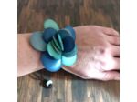 Bracelet Flora bleu en ivoire végétal