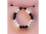 Perles en bois aubergine + perles naturelle Howlite + doré, ajustable