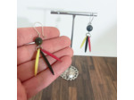 Boucles d'oreilles Jemma rose-chocolat-anis en ivoire végétal