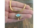 Collier Lucky avec œil porte-bonheur en acier inoxydable, chaîne serpent