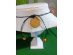 Collier Léa beige-turquoise en ivoire végétal