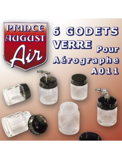 AA040 – 6 godets verre pour aérographe A011