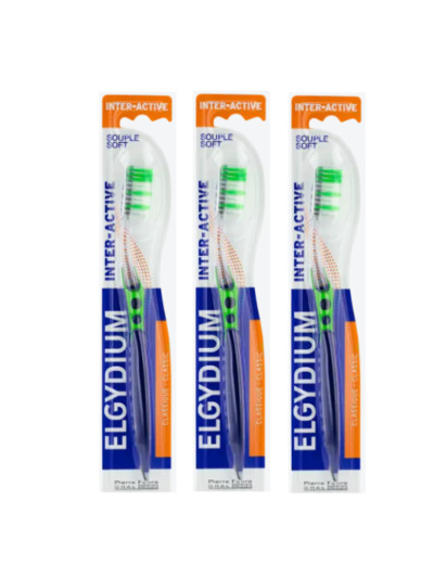 Brosse à dents Trio Medium Inter-Active Elgydium