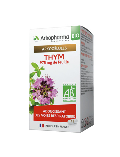 Thym 975mg De Feuille Bio 45 Gelules Arkogélules Arkopharma