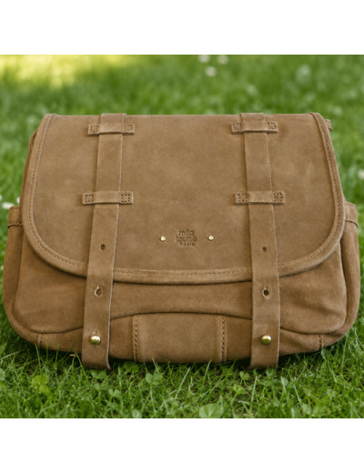 Mila Louise Bess 1V Besace En Cuir Et Détails Cloutés Ocre Dark