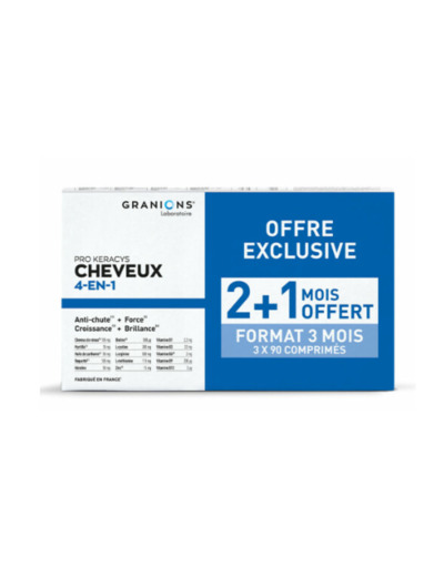 Pro Keracys Cheveux 4en1 3x90 comprimés Granions