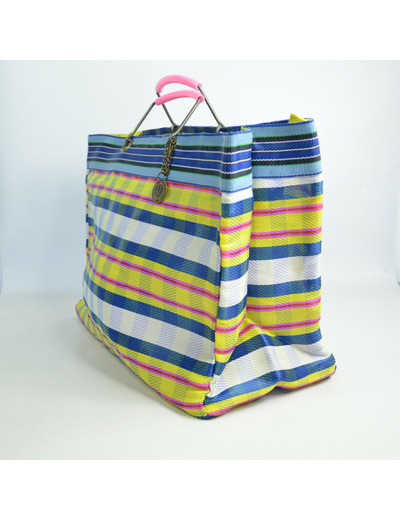 Le Voyage en Panier Ecolette Cabas Jaune Marine