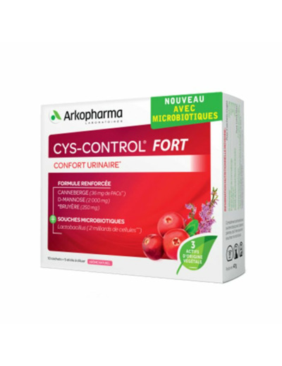 Confort Urinaire Fort 10 Sachets + 5 sticks Cys-Control Arkopharma