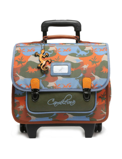 Caméléon Rétro Cartable A Roulettes 35cm Orange Dino