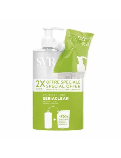 SVR SEBIACLEAR EAU MICELLAIRRECH 2X400ML